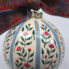 Blue and Red Floral Ornament