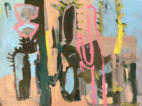 Desert with Pink Cactus