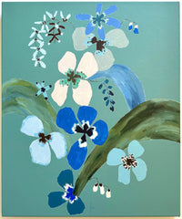 Fabled Floral in Green Blue