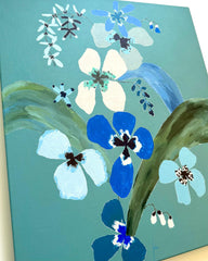 Fabled Floral in Green Blue