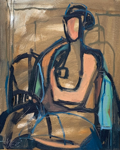 Figure in Teal Chair