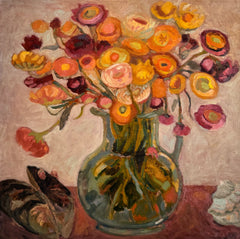 Seashells with Strawflowers