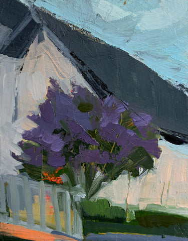 Shed with Blooming Tree